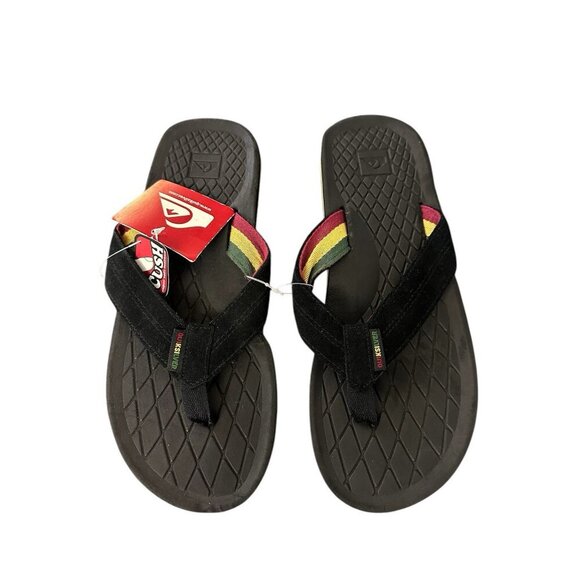 Quiksilver Men’s Bali Thong Sandal Black Size 9 New - Picture 1 of 14